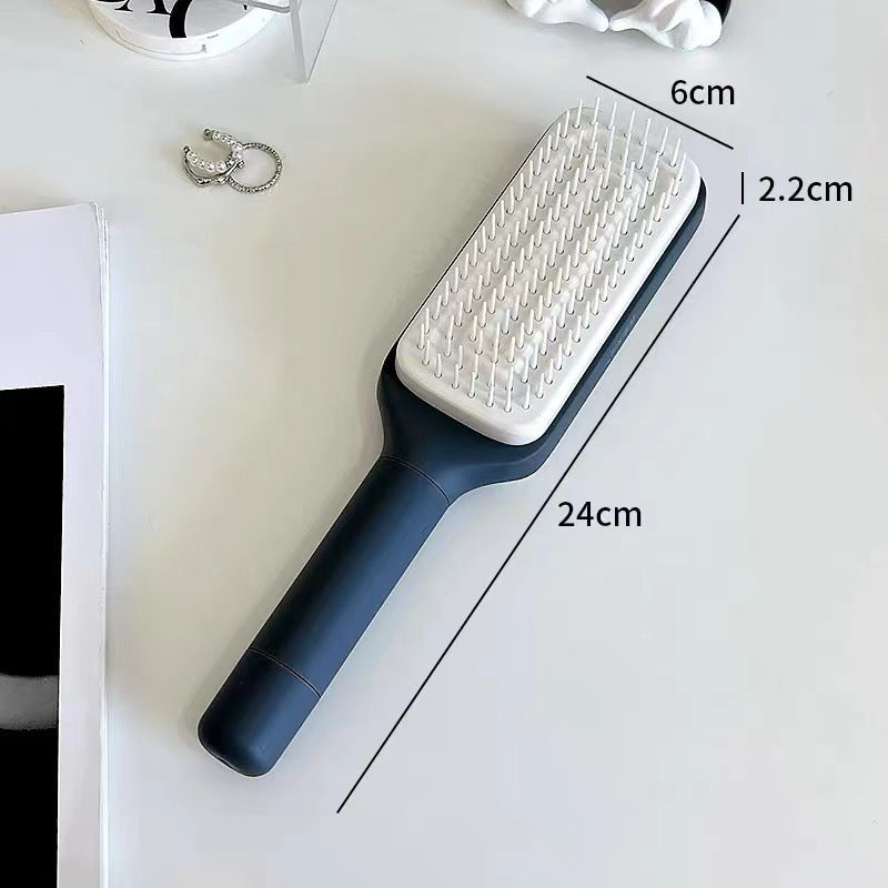 Effortless Hair Care: 4-in-1 Self-Cleaning Rotating Hairbrush