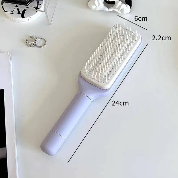 Effortless Hair Care: 4-in-1 Self-Cleaning Rotating Hairbrush