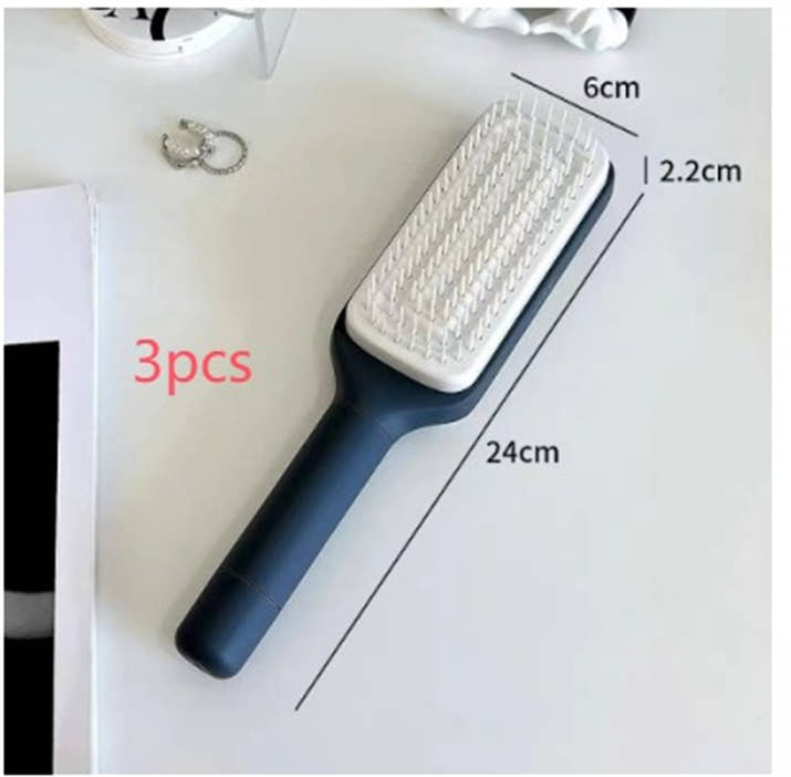 Effortless Hair Care: 4-in-1 Self-Cleaning Rotating Hairbrush