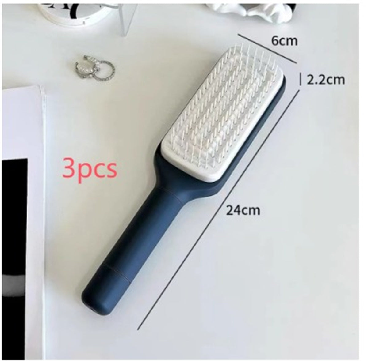 Effortless Hair Care: 4-in-1 Self-Cleaning Rotating Hairbrush