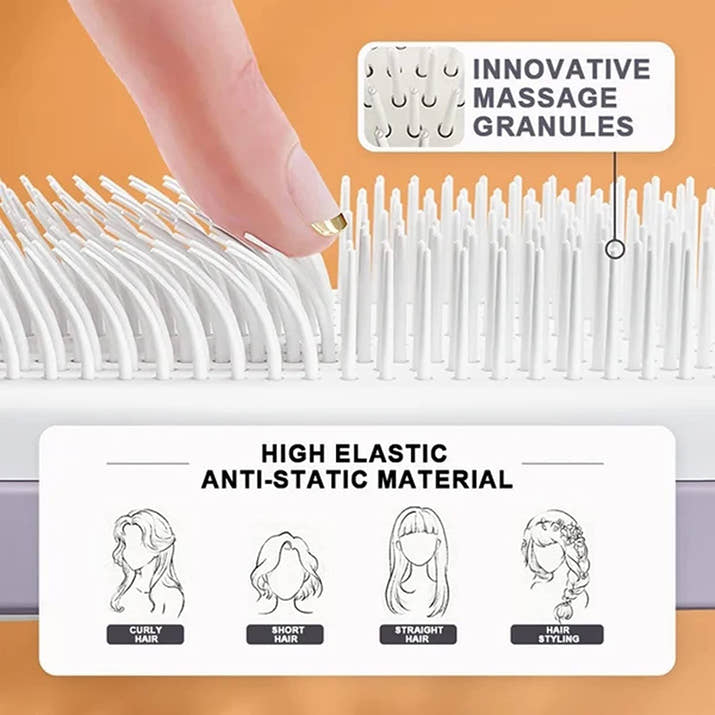 Effortless Hair Care: 4-in-1 Self-Cleaning Rotating Hairbrush