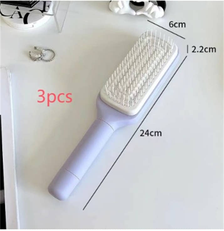 Effortless Hair Care: 4-in-1 Self-Cleaning Rotating Hairbrush