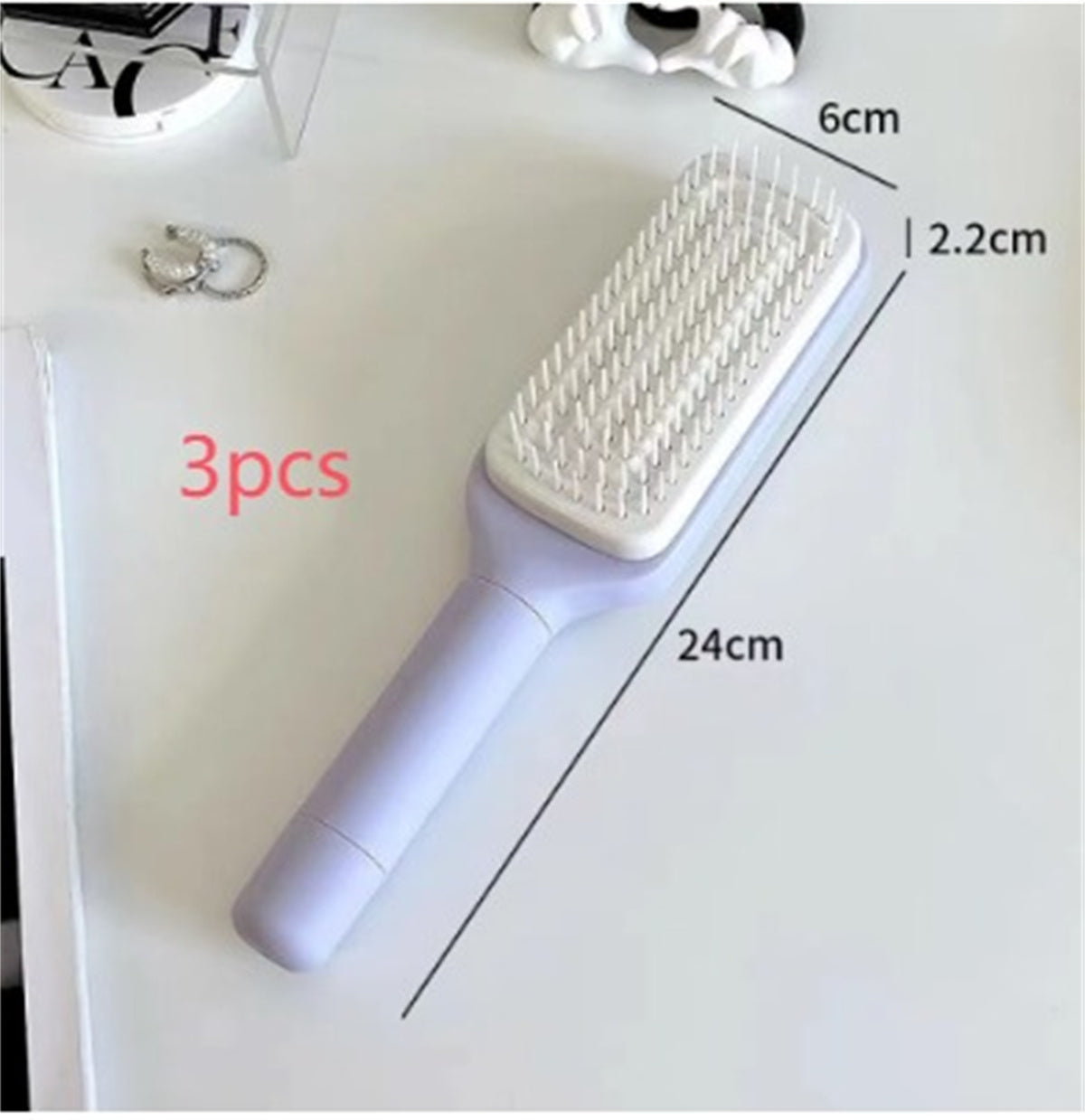 Effortless Hair Care: 4-in-1 Self-Cleaning Rotating Hairbrush